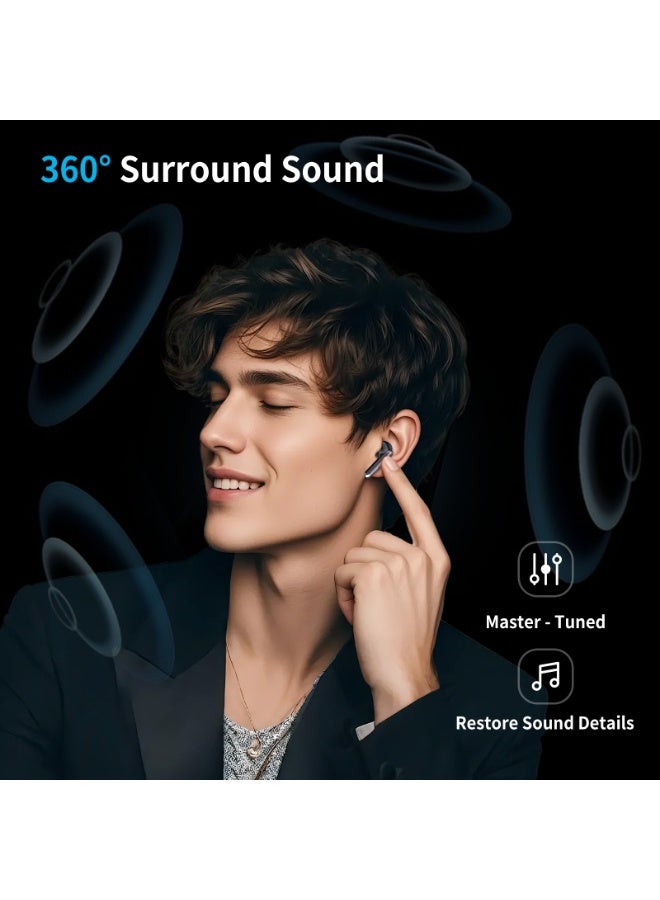 G-Tab X14 TWS Bluetooth 5.4 Earbuds with ANC & ENC, Wireless Stereo Earphones, Touch Control, 10mm Driver, Clear Call Mic, Type-C Charging, Black - Image 5